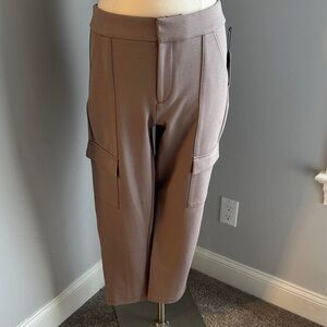 NWT Women’s Anthropologie Cropped Cargo Ponte Knit Pants -  Taupe